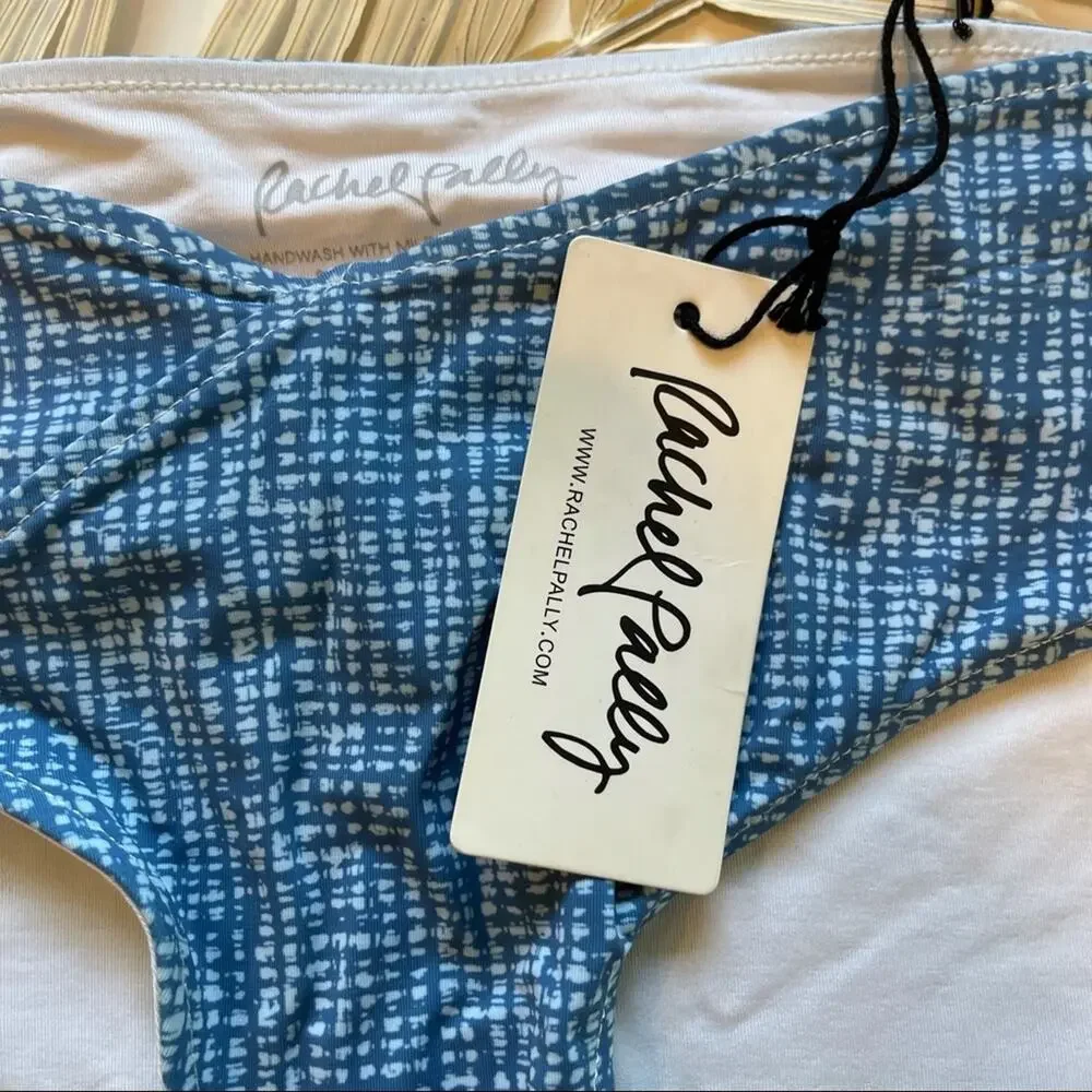 RACHEL PALLY Bikini Bottoms Swim Roatan Bottom Mineral Gingham Size Small NWT